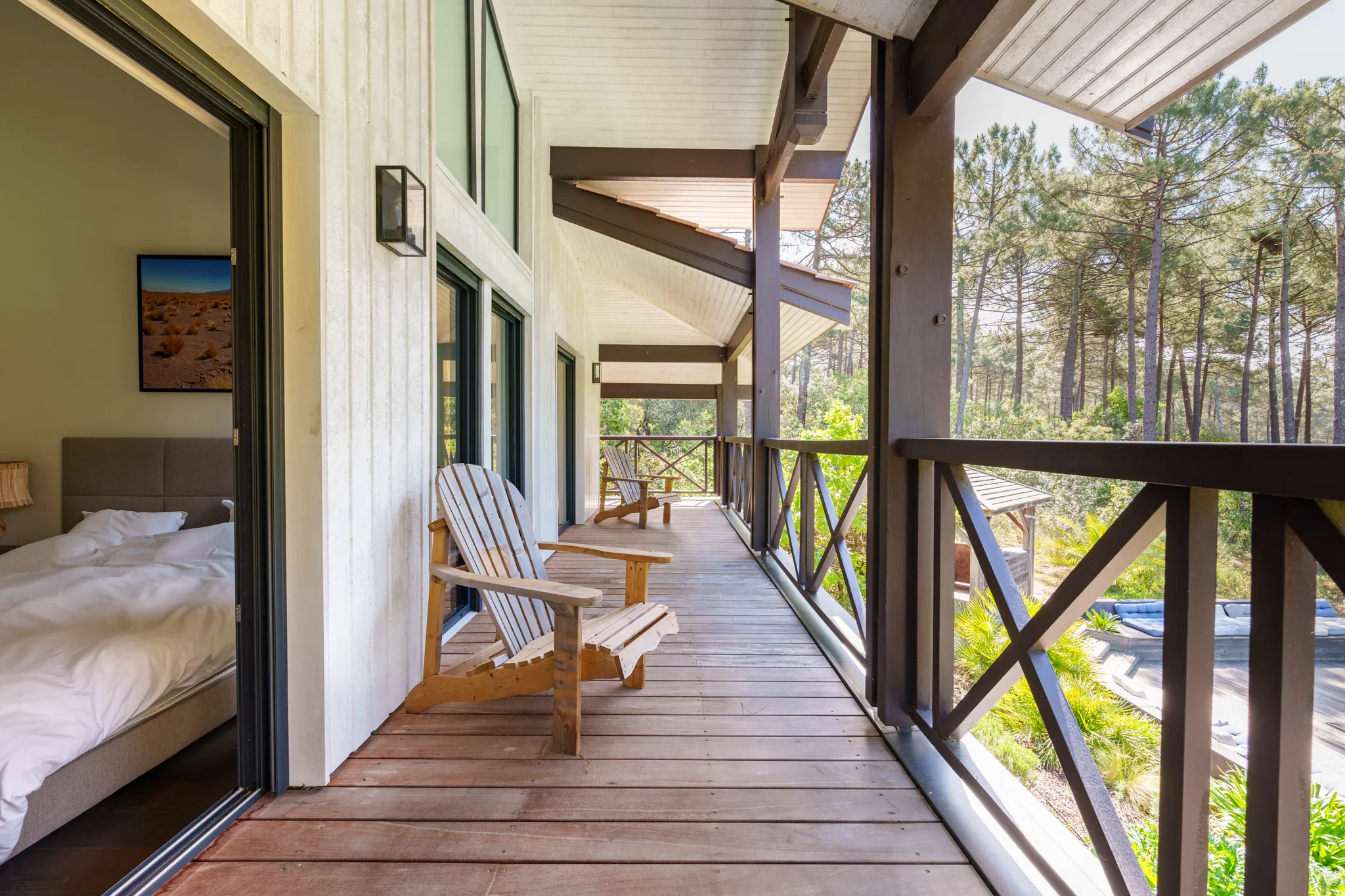 Espace nuit, balcon, vue sur la nature